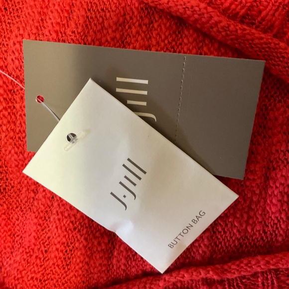 J. Jill Cotton Blend Button Front V-neck Cardigan Sweater Sangria Red Sz XL NWT - Picture 10 of 13